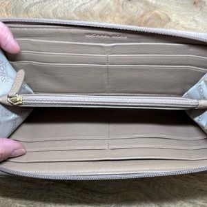 Michael Kors leather zip around accordion wallet